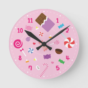 Sweet Snoep en Chocolate Girls Room Decor Clock Ronde Klok