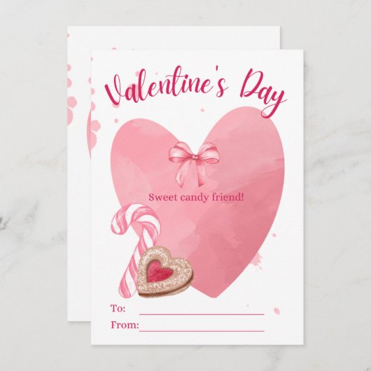 Sweet Snoep Friend Happy Valentijnsdag (Voorkant / Achterkant)