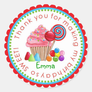 Sweet Snoep Land Cupcake Lollipop Stickers