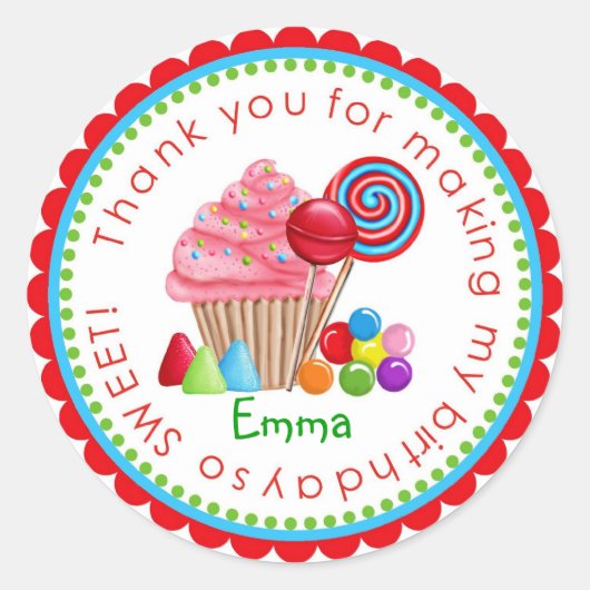 Sweet Snoep Land Cupcake Lollipop Stickers (Voorkant)