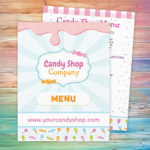 Sweet Snoep Shop en Ice Cream Menu Flyer