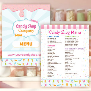 Sweet Snoep Shop en Ice Cream Menu Flyer