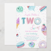 Sweet Snoep Viering 2e Verjaardag Kaart (Voorkant / Achterkant)