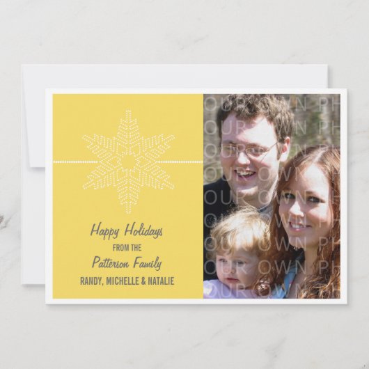 Sweet Snowflake Carte Plat, Jaune (Devant)