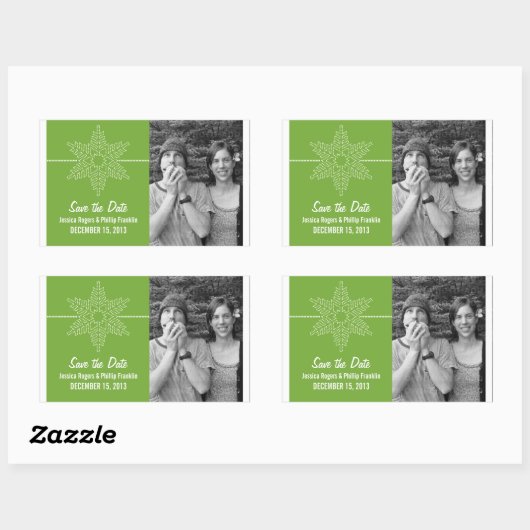 Sweet Snowflake Économisez Stickers Date, Vert (Feuille)