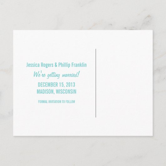 Sweet Snowflake Enregistrer la date Carte postale, (Dos)