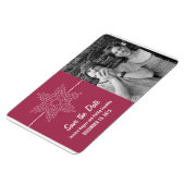 Sweet Snowflake Save the Date Magnet, Fuchsia Magneet (Linkerzijde)