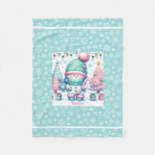 Sweet Snowman Personaliseer Naam Christmas Baby Fleece Deken