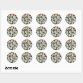 Sweet Snowmen autocollant rond (Feuille)