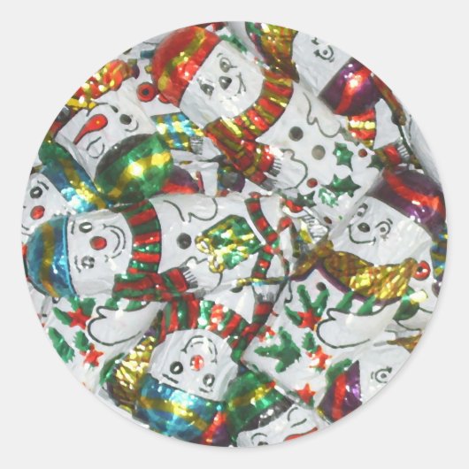 Sweet Snowmen autocollant rond (Devant)