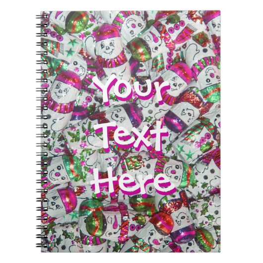 Sweet Snowmen carnet de texte rose (Devant)