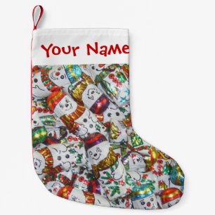 Sweet Snowmen Name stocking Kleine Kerstsok