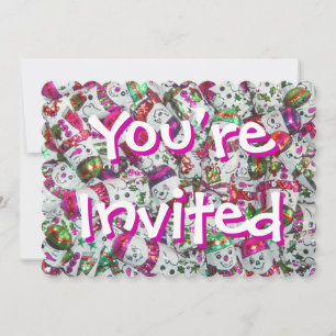 Sweet Snowmen Pink Vous êtes invité invitation