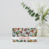 Sweet Snowmen rayure carte de visite blanc (Debout devant)