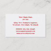 Sweet Snowmen rayure carte de visite blanc (Dos)