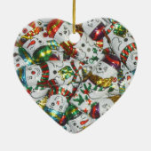 Sweet Snowmen, sierhart Keramisch Ornament (Achterkant)