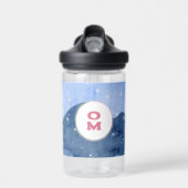 Sweet Snowy Waterverf Winterlandschap Monogram Waterfles (Voorkant)