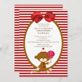 Sweet Sock Monkey kinderen Birthday Uitnodiging (Voorkant / Achterkant)