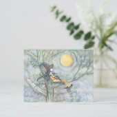 Sweet Solitude Witch Cat Briefkaart (Staand voorkant)