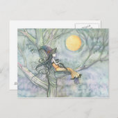 Sweet Solitude Witch Cat Briefkaart (Voorkant / Achterkant)