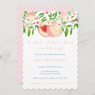 Sweet Southern Peach Little Girl Baby shower Kaart