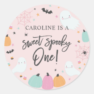 Sweet Spooky Een 1e Verjaardagsfeestje Ronde Stick Sticker