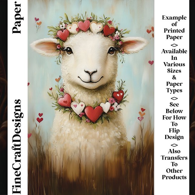 Sweet Spring Lamb Floral Heart CH6 Scrapbook Paper (Creator heeft geüpload)
