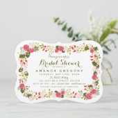 Sweet Spring Rose Floral Invitation douche nuptial (Debout devant)