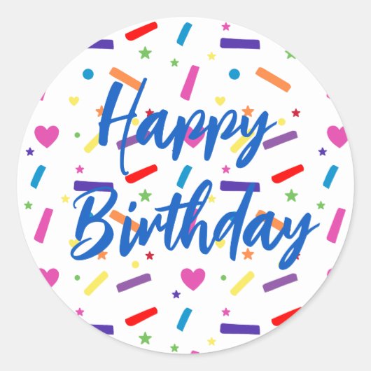 Sweet Sprinkle verjaardagsfeestje thema Ronde Sticker (Voorkant)