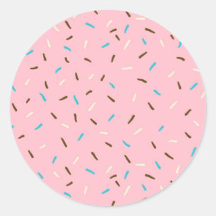 Sweet Sprinkles Ronde Stickers (aardbeiroze)