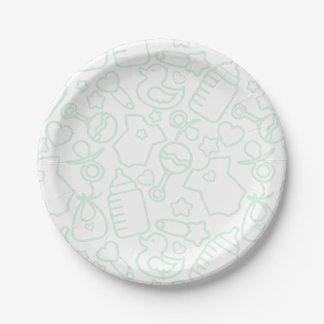 Sweet Sprinkles White Green Papieren Bordje