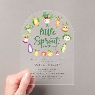 Sweet Sprout Baby shower Invitation Acryl Uitnodigingen
