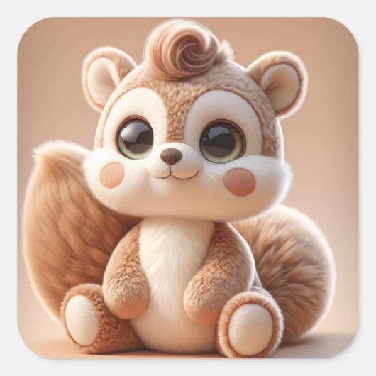 Sweet Squirrel Vierkante Sticker (Voorkant)