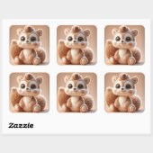 Sweet Squirrel Vierkante Sticker (Vel)