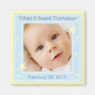 Sweet Stars Baby Boy Photo Faire-part Magnet