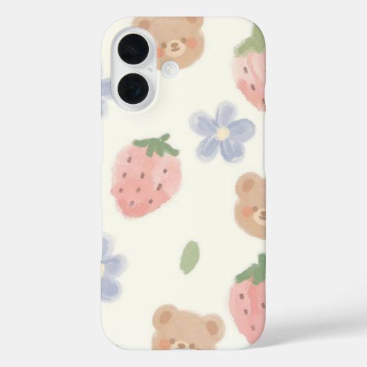 Sweet Strawbear Charm Telefoonhoesje voor iPhone Case-Mate iPhone Case (Achterkant)