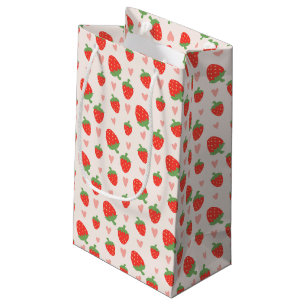 Sweet Strawberries & Hearts Gift Bag Klein Cadeauzakje