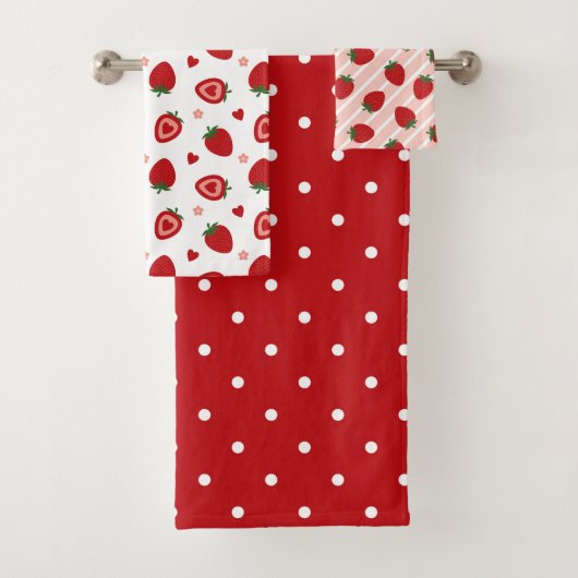 Sweet Strawberries Pattern Bad Handdoek (Insitu)
