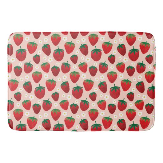 Sweet Strawberries Pattern Badmat (Voorkant)