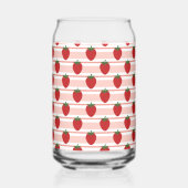 Sweet Strawberries Pattern Blikvorm Glas (Voorkant)