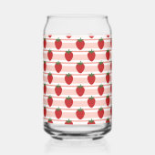 Sweet Strawberries Pattern Blikvorm Glas (Achterkant)