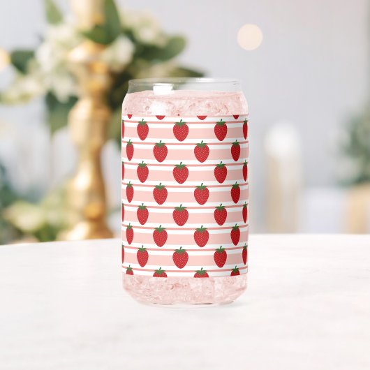 Sweet Strawberries Pattern Blikvorm Glas (Insitu (Huwelijk))