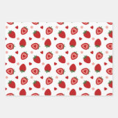 Sweet Strawberries Pattern Inpakpapier Vel (Voorkant)