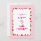 Sweet Strawberry 3e Invitation anniversaire (Devant)