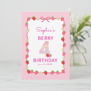 Sweet Strawberry 4e invitation anniversaire