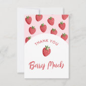 Sweet Strawberry Baby shower Dank u kaarten (Voorkant)