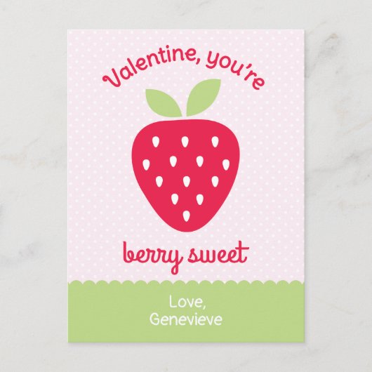 Sweet Strawberry Class Valentijnse aardbeien Feestdagenkaart (Voorkant)