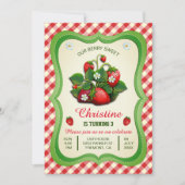 Sweet Strawberry Cute Anniversaire Fête Invitation (Devant)