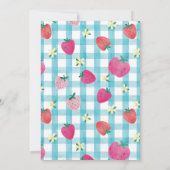 Sweet Strawberry En vichy Baby shower Invitation (Dos)