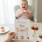 Sweet Strawberry First Birthday Outfit Clothesline Kaart